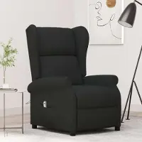 Prolenta Maison Exclusive - Ohrensessel mit Liegefunktion Elektrisch Schwarz Stoff
