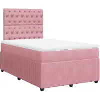 Syfax Boxspringbett mit Matratze Rosa 120x200 cm Samt