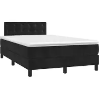Syfax Boxspringbett mit Matratze Schwarz 120x190 cm Samt
