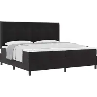 Syfax Boxspringbett mit Matratze Schwarz 200 x 200 cm Samt