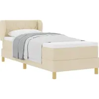 Syfax Boxspringbett mit Matratze mit Kopfteil Creme 80 x 200 cm Stoff