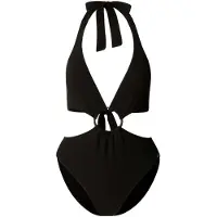 Pepe Jeans für Damen. PLB100006 Solide Ha schwarzer Badeanzug (M), Strandbekleidung, Polyester