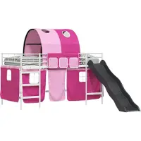 Syfax Kinder-Etagenbett Weiß und Rosa 100 x 200 cm Metall