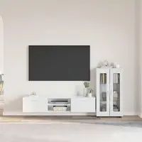 vidaXL "2026 Moderne" TV-Schrankset mit Schubladen Hochglanz Weiß Holzwerkstoff - Wohnwände CJG974908