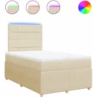 Syfax Boxspringbett mit Matratze Creme 120x190 cm Stoff