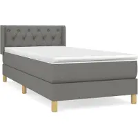 Syfax Boxspringbett mit Matratze Dunkelgrau 80x200 cm Stoff