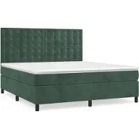 Syfax Boxspringbett mit Matratze Dunkelgrün 180x200 cm Samt