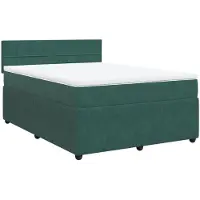 Syfax Boxspringbett mit Matratze Dunkelgrün 160x200 cm Samt