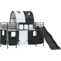 Syfax Kinder-Etagenbett Uni Schwarz 75 x 190 cm Metall