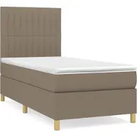 Syfax Boxspringbett mit Matratze Taupe 80x200 cm Stoff