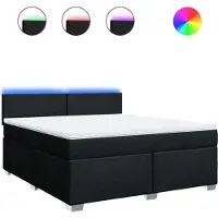Syfax Boxspringbett mit Matratze Schwarz 180x200 cm Stoff