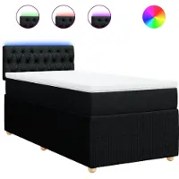 Syfax Boxspringbett mit Matratze Schwarz 80x200 cm Stoff