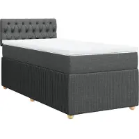 Syfax Boxspringbett mit Matratze Dunkelgrau 100x200 cm Stoff