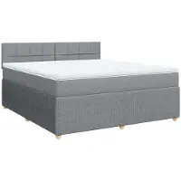 Syfax Boxspringbett mit Matratze Hellgrau 180x200 cm Stoff