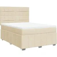 Syfax Boxspringbett mit Matratze Creme 140x190 cm Stoff