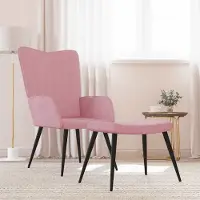 Prolenta Maison Exclusive - Relaxsessel mit Hocker Rosa Samt