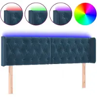 Syfax LED Kopfteil Dunkelblau 163x16x78/88 cm Samt