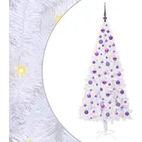 Syfax Künstlicher Weihnachtsbaum Weiß 180 cm PVC und Stahl