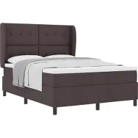 Syfax Boxspringbett mit Matratze Dunkelbraun 140 x 200 cm Stoff