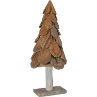 Syfax Weihnachtsbaum mit Ständer Braun 91 cm Massivholz Teak