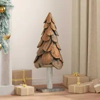 vidaXL "Schlussverkauf" Weihnachtsbaum(1 pc) - Kunstbaum/Tannenbaum - mit Ständer Braun 91 cm Massivholz Teak C8132