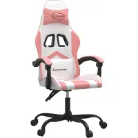 Syfax Gaming-Stuhl Weiß und Rosa Kunstleder