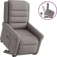 Syfax Relaxsessel mit Aufstehhilfe Taupe Stoff