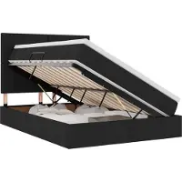 vidaXL Aufbewahrungsbett mit Matratze Schwarz 140 x 190 cm Stoff