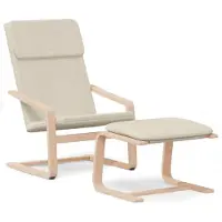 Syfax Relaxsessel mit Hocker Creme Stoff