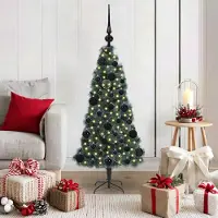 vidaXL "Schlussverkauf" Künstlicher vorbeleuchteter Weihnachtsbaum(1 pc) - Kunstbaum/Tannenbaum - mit Kugelset 120 cm C7565