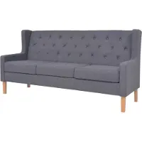 vidaXL 3-tlg. Sofa-Set Stoff Grau