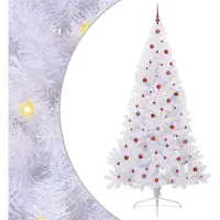 Syfax Künstlicher Weihnachtsbaum Weiß 240 cm PVC und Stahl