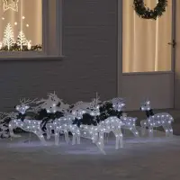 vidaXL "Schlussverkauf" LED Rentiere 6 Stück - zu Weihnachten - Weiß Stoff C13062