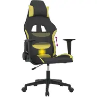 Syfax Gaming-Stuhl mit Massagefunktion Schwarz und Hellgrün Stoff