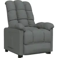 Syfax Relaxsessel Dunkelgrau Stoff mit manueller Liegefunktion und verstellbarer Kopf- und Fußstütze 74x99x102 cm (BxTxH)