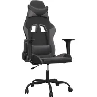 Syfax Gaming-Stuhl mit Massagefunktion Schwarz und Grau Kunstleder