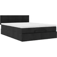 Syfax Ottoman-Bett mit Matratze Schwarz 140x190 cm Stoff