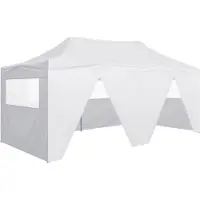 vidaXL Eleganten-Stil Profi-Partyzelt Faltbar mit 4 Seitenwänden 3×6m Stahl Weiß - Pavillons & Partyzelte Hommie8291516 1parcel