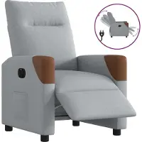 Syfax Relaxsessel Elektrisch Hellgrau Stoff