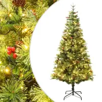 Prolenta Maison Exclusive - Weihnachtsbaum mit Beleuchtung und Kiefernzapfen Grün 120 cm