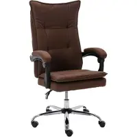 Syfax Bürostuhl Braun Stoff ergonomisch, hohe Rückenlehne, dick gepolsterter Sitz, Liegefunktion, höhenverstellbar