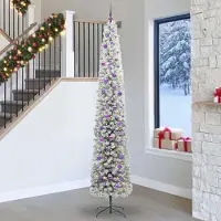 vidaXL "Schlussverkauf" Künstlicher Weihnachtsbaum(1 pc) - Kunstbaum/Tannenbaum - mit 300 LEDs mit Ständer Grün 270 cm C7333