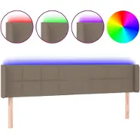 Syfax LED Kopfteil Taupe 163x16x78/88 cm Stoff