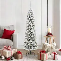 vidaXL "Schlussverkauf" Künstlicher Weihnachtsbaum(1 pc) - Kunstbaum/Tannenbaum - mit 150 LEDs mit Ständer Weiß 150 cm C7551