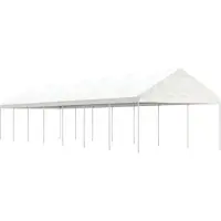 Syfax Pavillon mit Dach Weiß 15,61x4,08x3,22 m Polyethylen