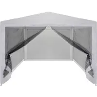 vidaXL Cloris DesignMöbel Pavillons & Partyzelte - Weiß Partyzelt mit 4 Mesh-Seitenwänden 4x3 m Schlichtes7202441