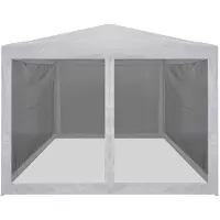 Syfax Partyzelt, Insektenschutz für Outdoor-Veranstaltungen, pulverbeschichteter Stahlrahmen, PE-Dach, 4 Mesh-Seitenwände mit Reißverschluss, 4x3x2,55m, ...