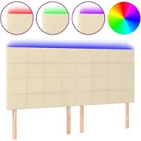 Syfax LED Kopfteil Creme 160x5x118/128 cm Stoff