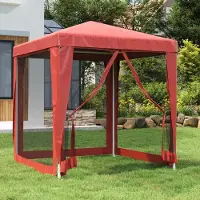 vidaXL Cloris Designermöbel Partyzelt mit 4 Mesh-Seitenwänden Rot 2x2 m HDPE 2024 Neu
