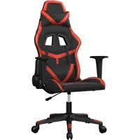 Syfax Gaming-Stuhl mit Massagefunktion Schwarz und Rot Kunstleder